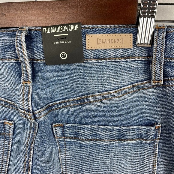 Blank Nyc Size 24 Madison Ankle Crop High Rise Straight Jeans After Party NEW - Picture 6 of 7